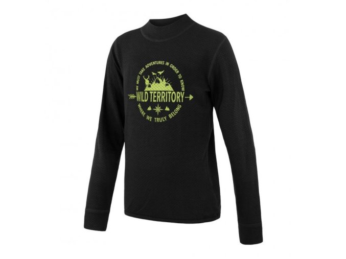 triko dlouhé dětské SENSOR MERINO DOUBLE FACE TERRITORY černé (Velikost 100)