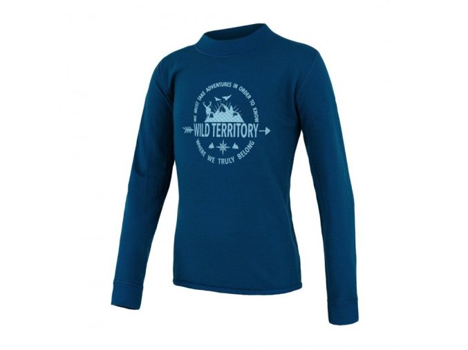 triko dlouhé dětské SENSOR MERINO DOUBLE FACE TERRITORY tm. modré (Velikost 100)