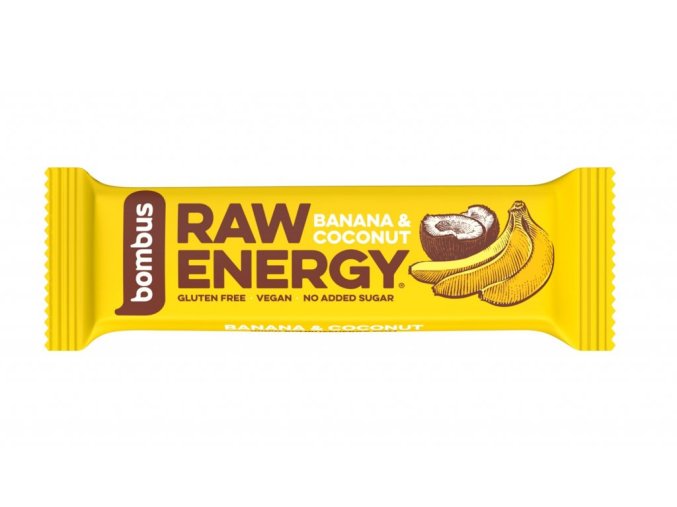 tyčinka Bombus Raw Energy 50g banán+kokos