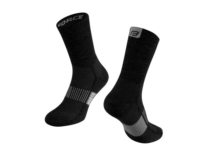 ponožky FORCE NORTH, černo-šedé