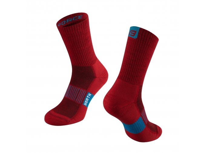 ponožky FORCE NORTH, červeno-modré
