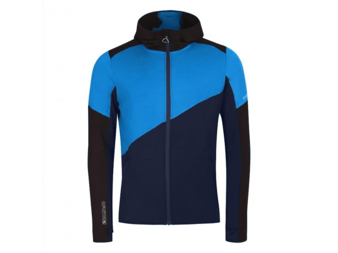 mikina pánská Progress TERRITORY HOODY černá/modrá (Velikost L)