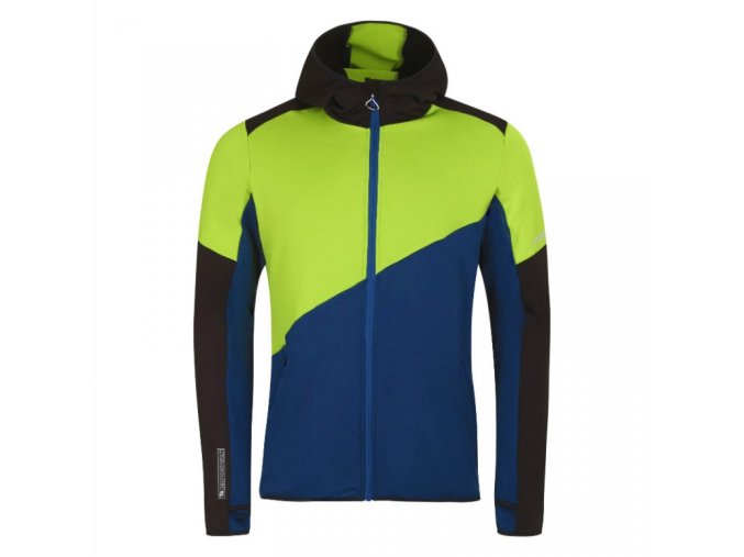 mikina pánská Progress TERRITORY HOODY černá/limetka/petrol