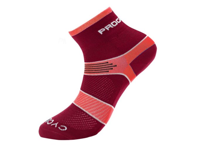 ponožky Progress CYCLING SOX vínová/růžová