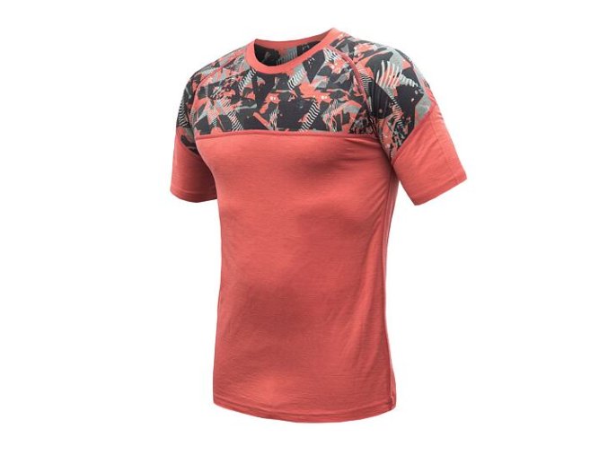 triko krátké pánské SENSOR MERINO IMPRESS terracotta/rush (Velikost L)