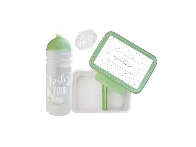 set R&B box a lahev FRESH 2v1 olivová 700ml