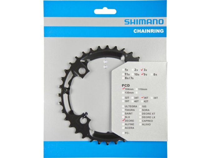 převodník 36z Shimano DEORE FC-M590 3x9 4 díry