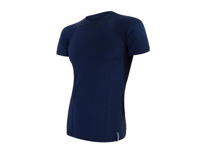 triko krátké pánské SENSOR MERINO DOUBLE FACE tm. modré