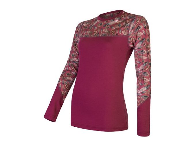 triko dlouhé dámské SENSOR MERINO IMPRESS lilla/feather (Velikost L)
