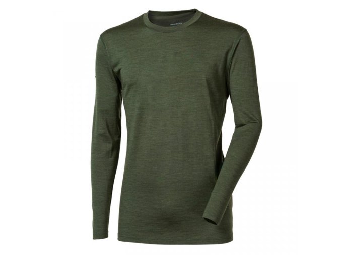 triko dlouhé pánské Progress ORIGINAL merino khaki melír (Velikost L)