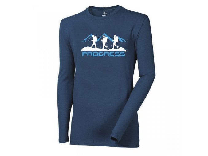 triko dlouhé pánské Progress VANDAL "TRACK MAN" bambus tmavě modré (Velikost L)