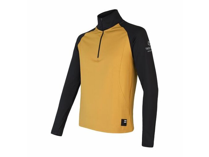 mikina pánská SENSOR COOLMAX THERMO zip mustard/černá