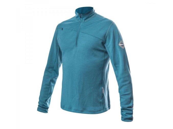 mikina pánská SENSOR MERINO UPPER zip modrá (Velikost L)