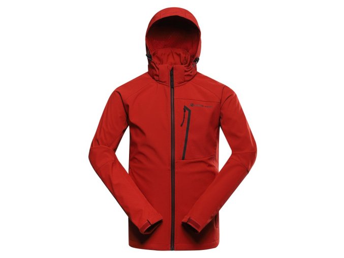 bunda pánská ALPINE PRO HOOR softshellová červená (Velikost M)