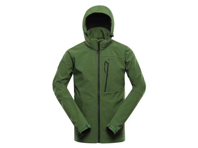 bunda pánská ALPINE PRO HOOR softshellová zelená (Velikost L)
