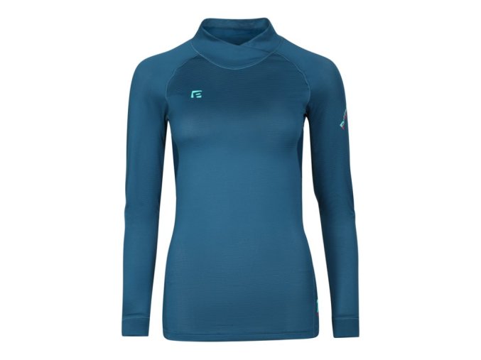 triko dlouhé dámské Progress TX NSTZ se stojáčkem petrolejové (Velikost L)