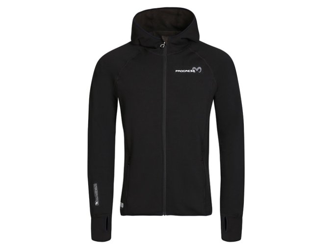 mikina pánská Progress TOREZ HOODY MERINO černá (Velikost L)