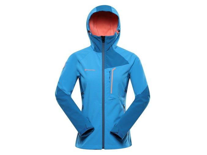 bunda dámská ALPINE PRO ESPRITA softshellová s membránou modrá (Velikost L)