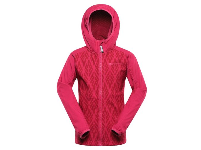 bunda dětská ALPINE PRO EZORO softshellová s membránou růžová (Velikost 104-110)