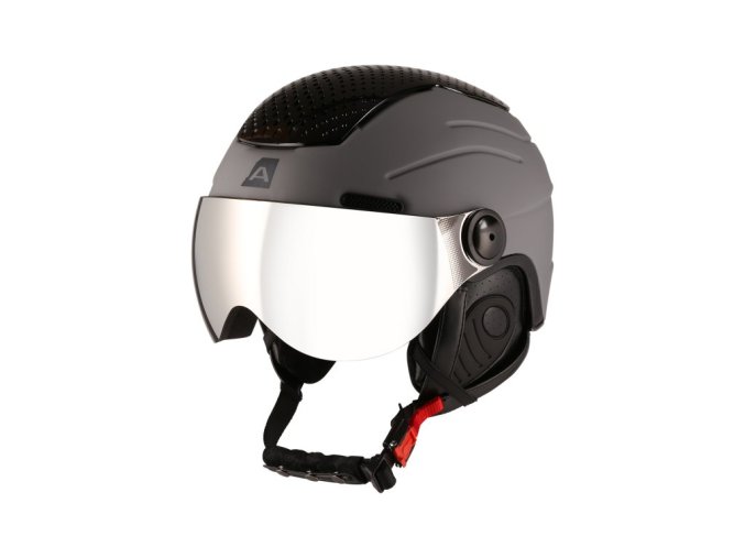 přilba lyžařská ALPINE PRO ZEWEDE se štítem šedá (Velikost L 59-61)