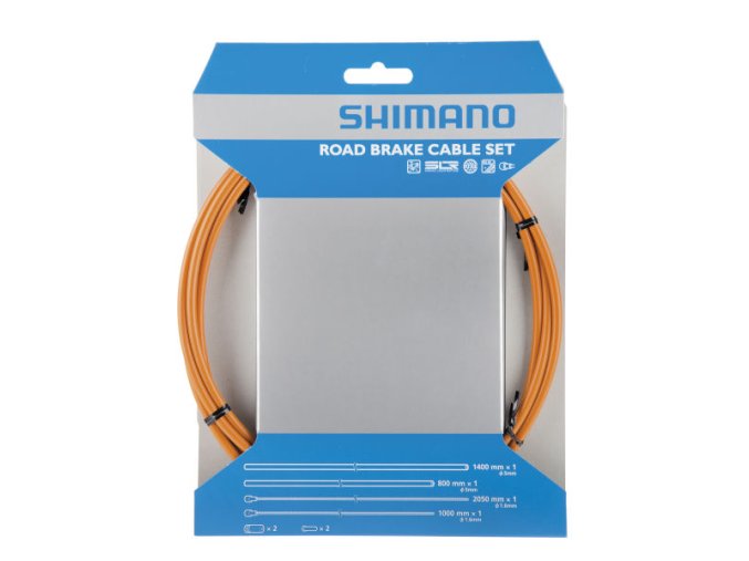 bowdeny+lanka Shimano set 1.6 x 1000/2050mm, 800/1400mm oranžový