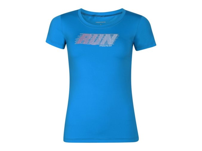 triko krátké dámské Progress DEPORTA RUN modré (Velikost L)