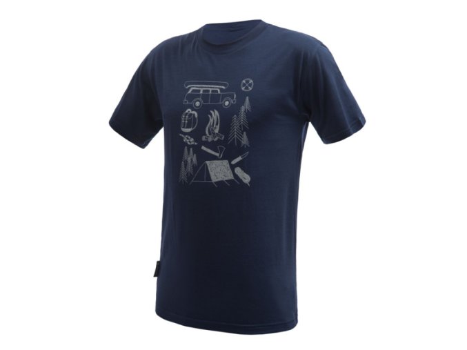 triko krátké pánské SENSOR MERINO ACTIVE OUTSIDE modré (Velikost L)