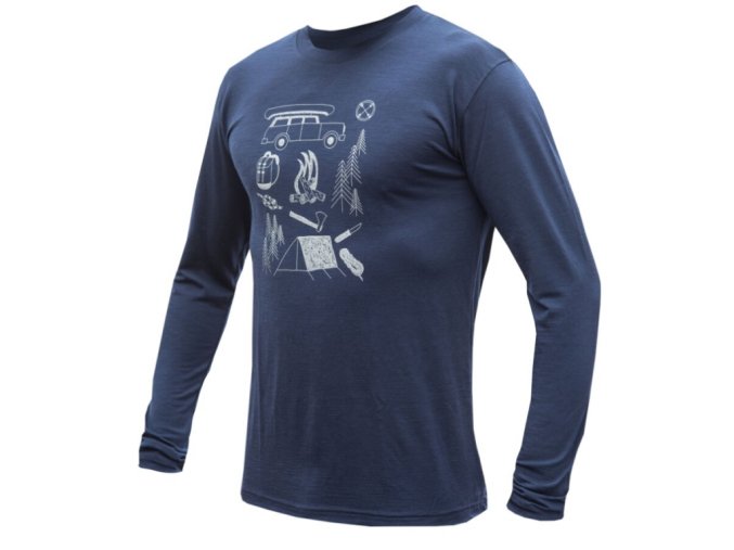 triko dlouhé pánské SENSOR MERINO ACTIVE OUTSIDE modré (Velikost L)
