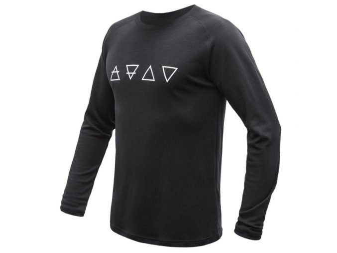 triko dlouhé pánské SENSOR MERINO BLEND ELEMENTS černé (Velikost L)
