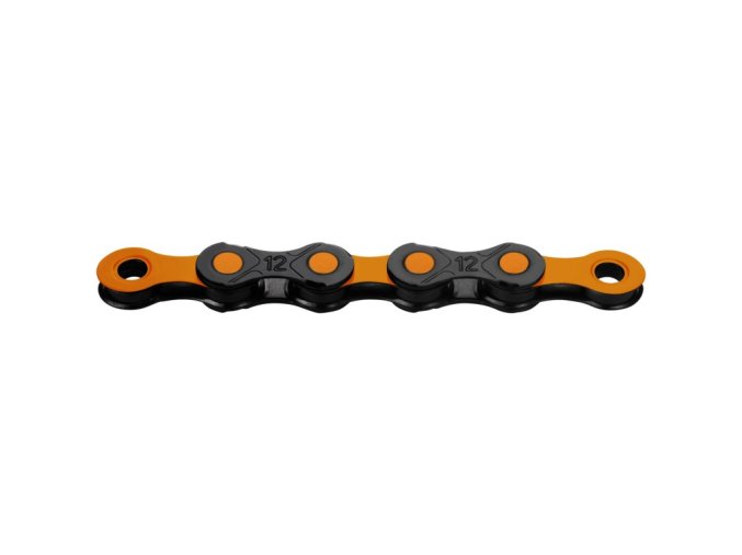 řetěz KMC DLC12 WAXED černo-oranžový 126čl. BOX