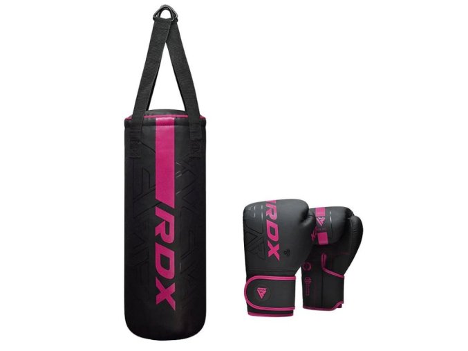 boxovací pytel s rukavicemi dětský RDX F6 2FT KARA růžový