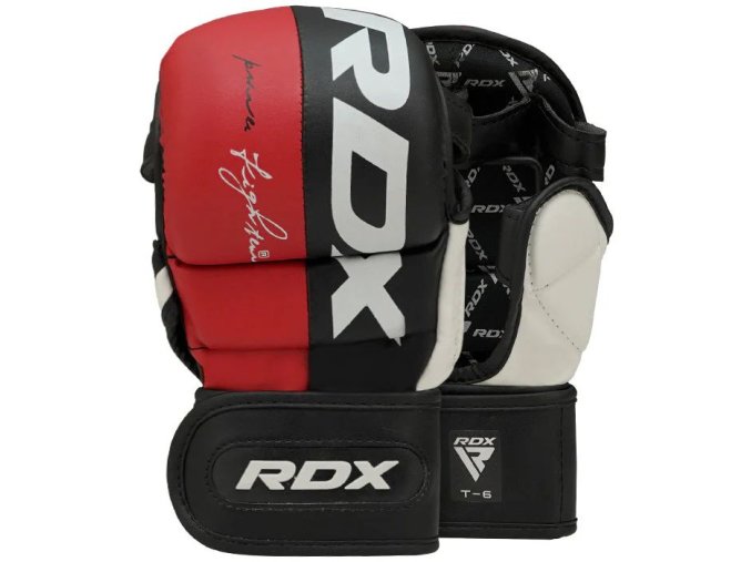 sparring rukavice RDX T6 MMA červené (Velikost S)