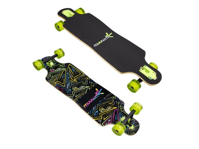 longboard muuwmi Compact ABEC 7 NEON se svítícími kolečky