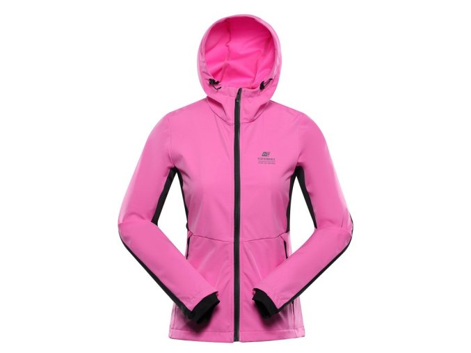 bunda dámská ALPINE PRO KERAKA softshellová s DWR růžová (Velikost L)