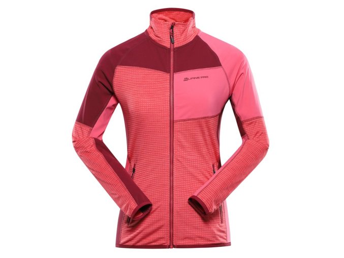 mikina dámská ALPINE PRO ONNECA 2 s COOL DRY růžová