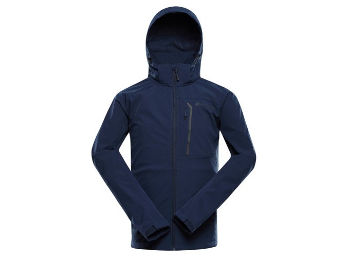 bunda pánská ALPINE PRO HOOR softshellová s DWR modrá (Velikost M)