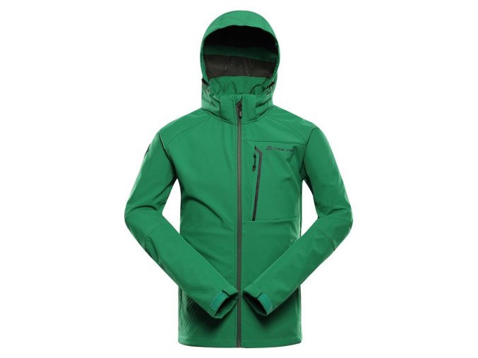bunda pánská ALPINE PRO HOOR softshellová s DWR zelená