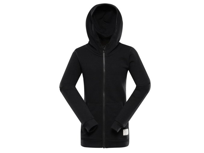 mikina dětská ALPINE PRO LOKKO bavlněná černá (Velikost 164-170)