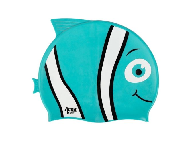 čepice plavecká dětská Acra NEMO tyrkysová