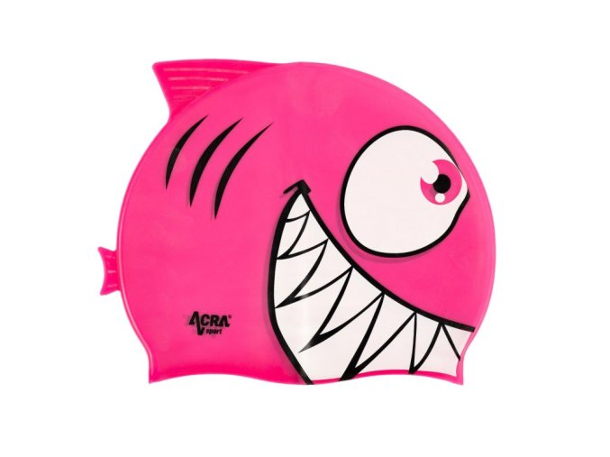 čepice plavecká dětská Acra PIRANHA růžová