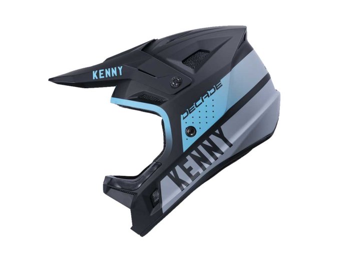 KENNY Cyklistická přilba DECADE Smash black turquoise mat XS, Černá/Šedá/Modrá