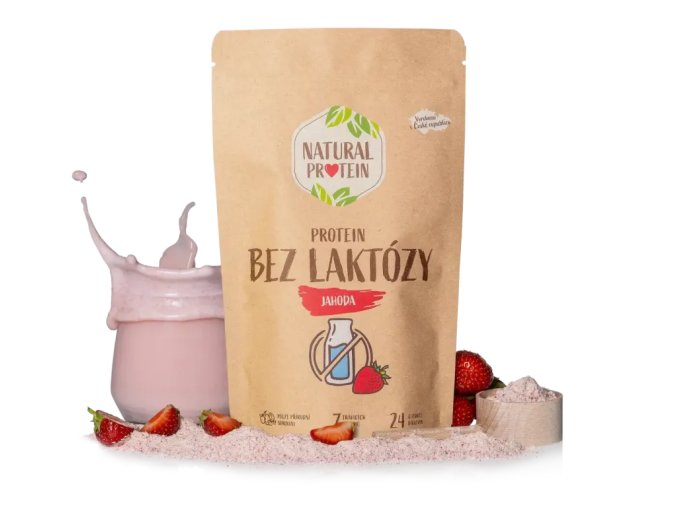 nápoj NaturalProtein protein bezlaktózový 350g jahoda