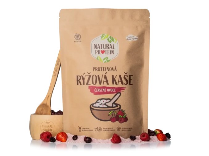 kaše rýžová NaturalProtein proteinová červené ovoce 480g