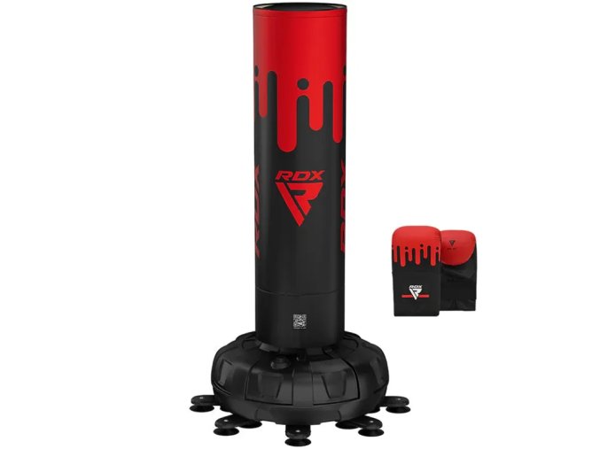 stojící boxovací pytel s rukavicemi RDX F9 červeno černý