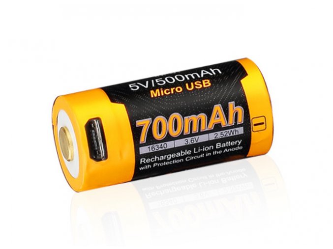 baterie 16340 Fenix USB (Li-Ion) RCR123A 700mAh High Current