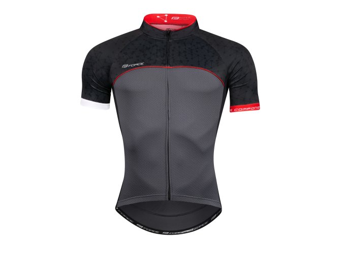 dres FORCE FINISHER krátký rukáv,šedo-červený L