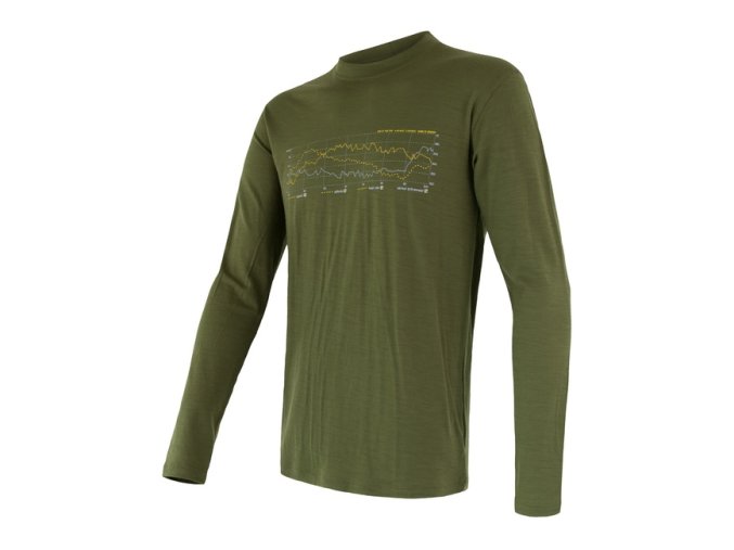triko dlouhé pánské SENSOR MERINO ACTIVE PT TRACK safari