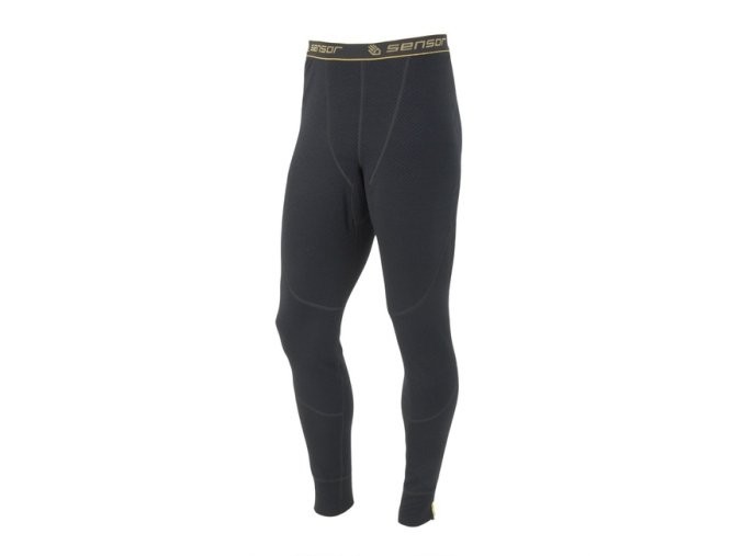 spodky dlouhé pánské SENSOR MERINO DOUBLE FACE černé