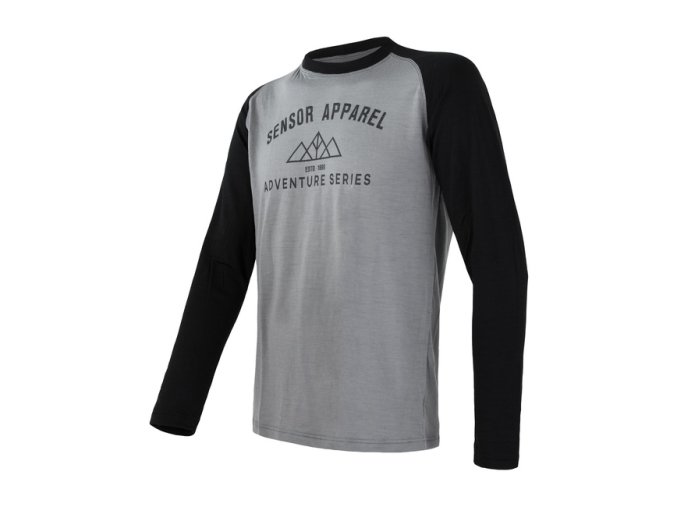 triko dlouhé pánské SENSOR MERINO ACTIVE PT ADVENTURE šedé (Velikost L)