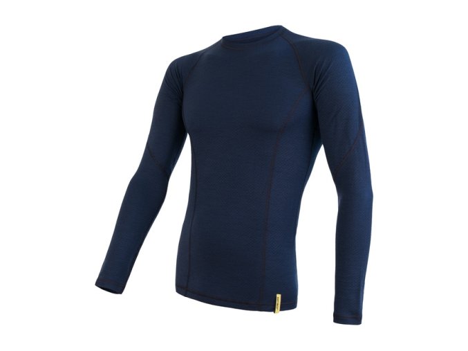 triko dlouhé pánské SENSOR MERINO DOUBLE FACE tm. modré